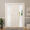 Aquazolax Privacy Sheer French Door Curtains White Semi Sheer Elegant Weaved Drapery Linen Textured Look Patio Door Panels for Front Side Door Win...