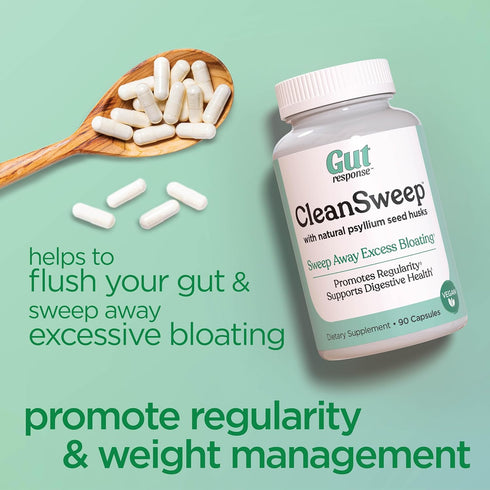 CleanSweep Capsules, Supports Healthy Bowel Movements, Digestive Health Support, Promotes Regularity, Natural Psyllium Seed Husk, Daily Fiber Supp...