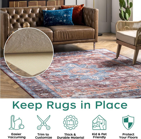 BAGAIL BASICS Non Slip Rug Pad Gripper 2 x 3 Feet Extra Thick Carpet Pads for Area Rugs and Hardwood Floors, Keep Your Rugs Safe and in Place...