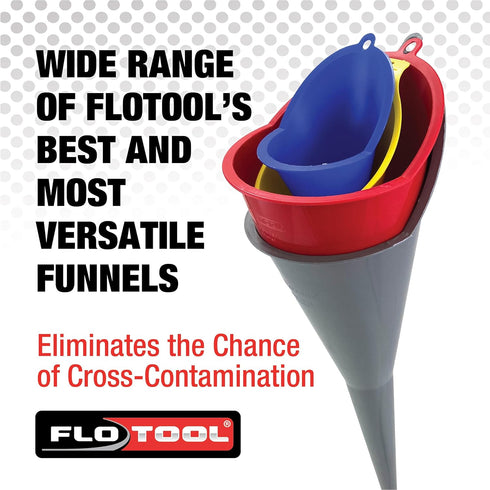 FloTool 10712MX4 Super Quad Funnel for Oil, Lubricant and Other Fluids, 4pk...