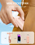 Handheld Fan, Portable Mini Fan 1800mAh USB Rechargeable, Max 12H Runtime, Battery Operated Pocket Fan, Personal Makeup Lash Fans, Gifts for Women...
