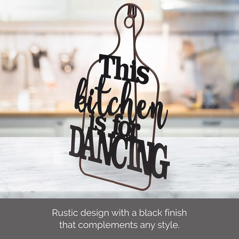 Elements 8.5x0.5x12.38 Inch Metal This Kitchen is for Dancing Easel...