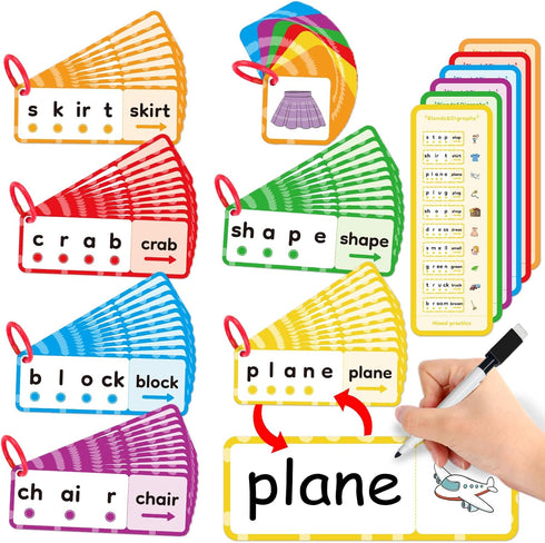 Blends & Digraphs Cards,Phonics Games,Speech Therapy Toys for Toddlers Kids,Learn to Read,Spelling Reading Learning Sight Word Games,kindergarten ...