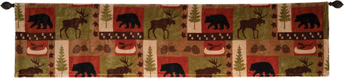 Carstens, Inc JP593 Patchwork Lodge Plush Valance, Multi...