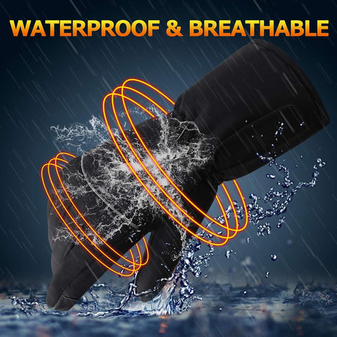 SPRING Electric Heated Gloves,Portable Battery Heating Thermal Gloves,Waterproof Touchscreen Gloves for Cycling,Motorcycle,Hiking,Snowboarding Out...