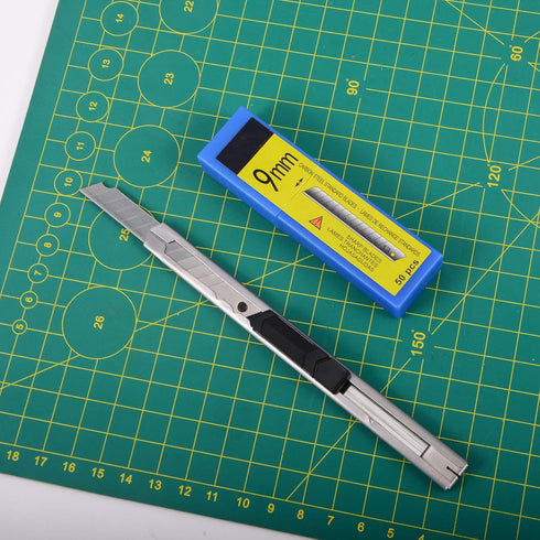 FOSHIO 100PCS Universal 9mm Utility Knife replaceable carbon steel blade, High Hardness Snap-Off Spare Blades Auto Wrap Vinyl Cutter Craft Knife B...