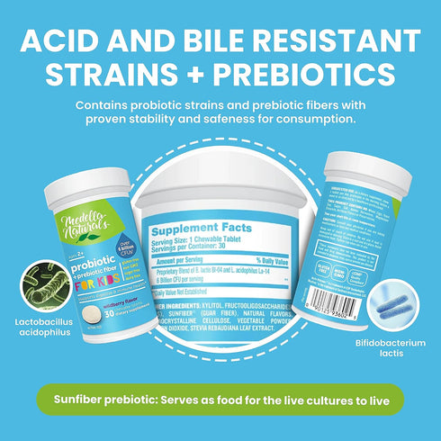 Probiotics for Kids + Prebiotics to Support Digestive Health - 6 Billion+ CFUs of Kids Prebiotic and Probiotic to Help Support Immunity & Digestio...