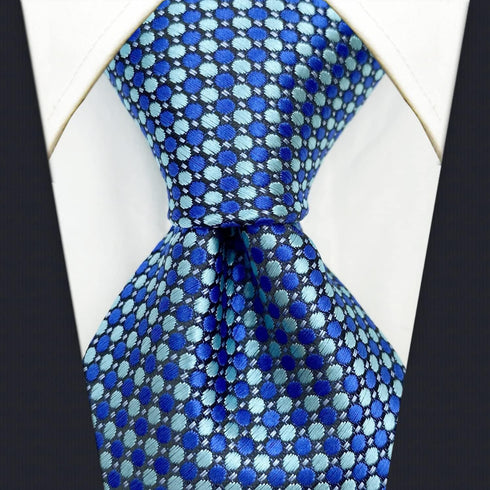 S&W SHLAX&WING Ties for Men with Pocket Square Blue Turquoise Necktie Set xl...