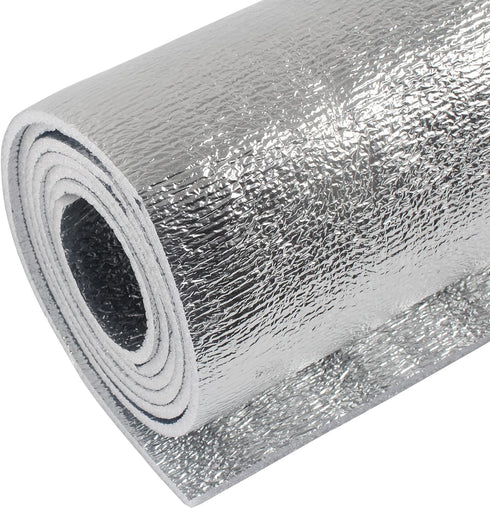 5mm Reflective Insulation Foam Core Radiant Barrier 40“ × 80” Double Side Foil Cold and Heat Shield Thermal Insulation for Ceilings,Walls,Steel Bu...