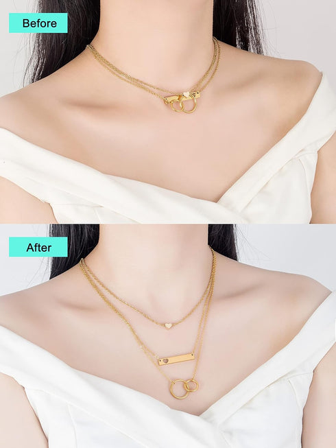 Gold Necklace Extenders Delicate 1",2",3" Inches Necklace Extension Chain Set for Necklaces Chokers Bracelets Anklets,2mm Width Chain Extender wit...
