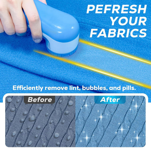Fabric Shaver Lint Remover, AW union USB Powered Lint Shaver Efficiently Remove Lints from Fabrics, Clothes, Upholstery - 70" Cord - 2 Replacement...