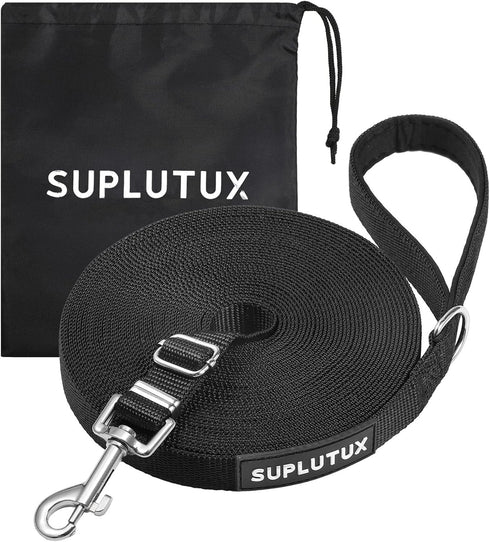 Long Leash for Dog Training - 50ft Adjustable Obedience Recall Dog Training Leash for Large Medium Small Dogs with Storage Pouch Black...