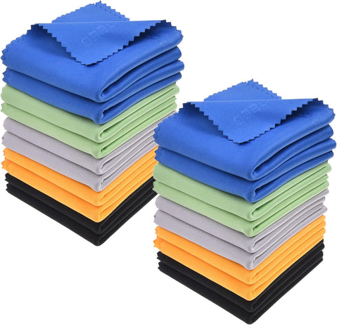 Eco-Fused Microfiber Cleaning Cloth - 12x12 Inch Microfiber Cloth - Pack of 20 Large Cleaning Cloths - Microfiber Cleaning Cloth for Electronics a...
