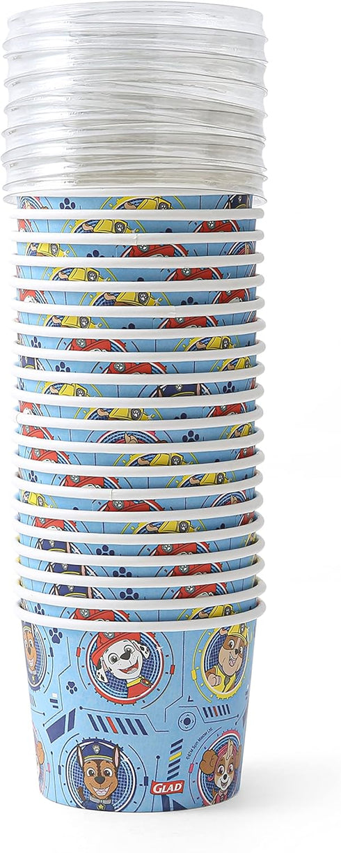 Glad for Kids 12 oz PAW Patrol Paper Snack Bowls with Lids, 20 Ct | Disposable Paper Bowls with Lids | Kids Snack Bowls for Everyday Use with PAW ...