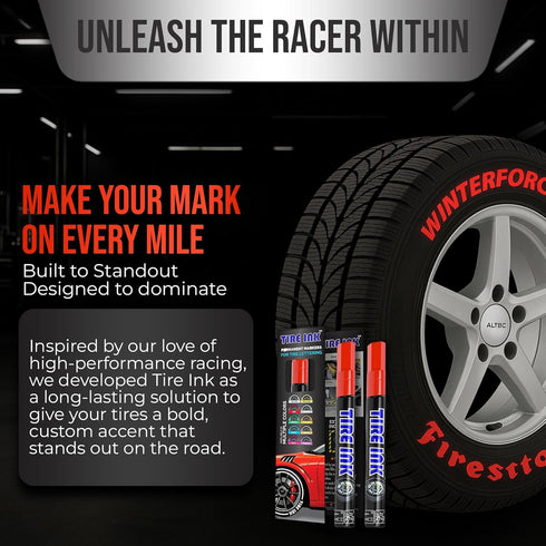 Color Tire Paint Pen - Waterproof Permanent Paint pens for Car Wheels Lettering | Car Wash Safe and Durable | Made in Japan...