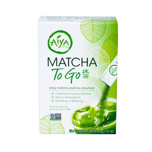 Aiya Matcha To Go Single Serve Packs - Ceremonial Grade Pure Matcha Green Tea Powder (10 Count)...