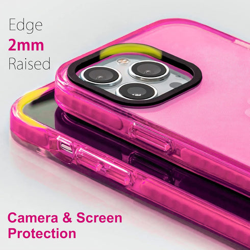 Neon Clear Case Cute Retro Vibrant Design Phone Cases for Women 80s Accessories,Camera Protector Cover Soft Silicone Shockproof Protective Case fo...
