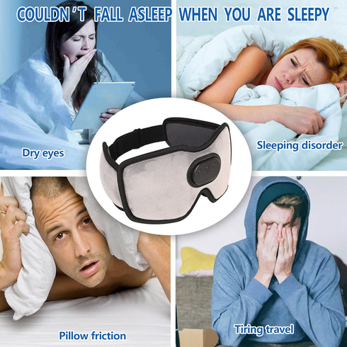 Bluetooth Sleep Mask, Wireless Sleeping Headphones Bluetooth Music Eye Mask for Side Sleepers, 3D Adjustable Sleep Headphones Mask for Air Travel,...