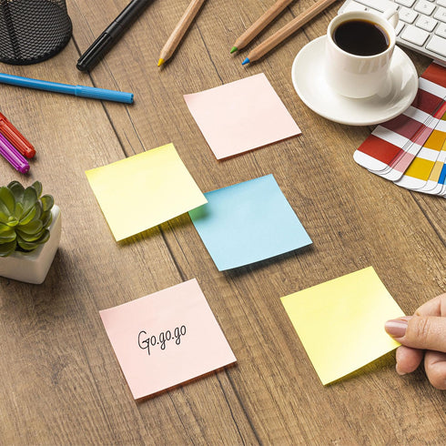 Sticky Notes 3x3 Inches - 6 Pads Bright Colors Sticky Notes, Colorful Sticky Notes, Self-Stick Note Pads, Sticky Notes Bulk - 50 Sheets/Pad (6Pack...