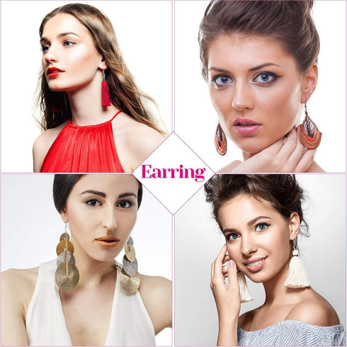 Anezus 1900 Pcs Earring Making Kit with Jewelry Hooks, Fish Hook Earrings, Backs, Jump Rings for Repair, Gifts...