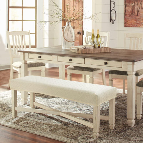 Stretch Jacquard Dining Bench Cover - Anti-Dust Removable Bench Slipcover Washable Seat Cushion Protector for Bedroom, Kitchen, Hotel, Banquet (Be...