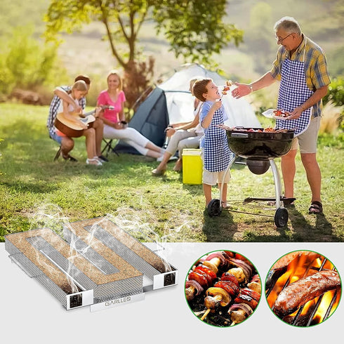 Cold Smoke Generator 5-20 Hours of Billowing Smoke, Pellet Smoker Generator for Hot and Cold Smoking with Brush and Hook, 304 Stainless Steel Cold...