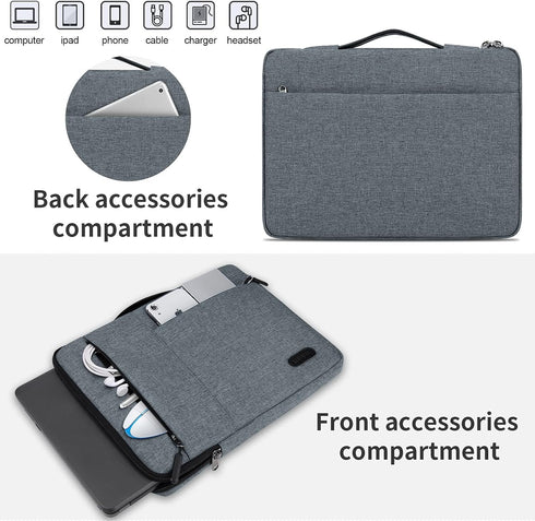 Laptop Sleeve Case 13.3-14 Inch Waterproof Durable 360 Protective Carrying Case Handle Bag Compatible with MacBook Air/Pro HP ThinkPad Notebook La...