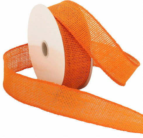 Morex Natural Burlap Wired Ribbon for Decorations, Holidays, Parties, Home and Outdoor Decor, 1.5" x 10 Yd, Orange...