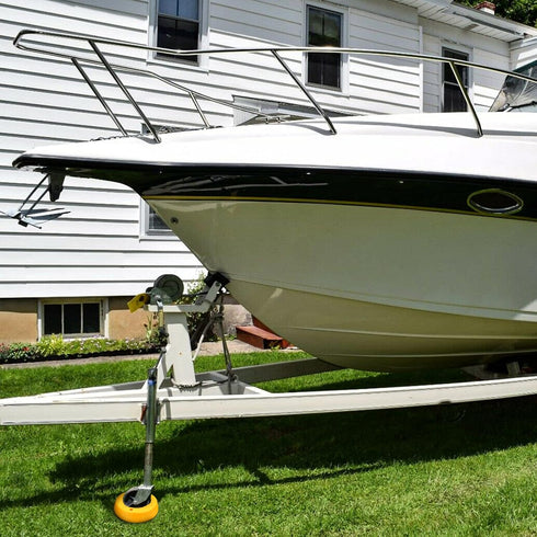 Durable Wheel Dock for Trailer Tongue Jack, Heavy Duty Wheel Dock for Cargo Camper RV Boat Roller Stopper, Caster Chock Easy to Store and Transpor...