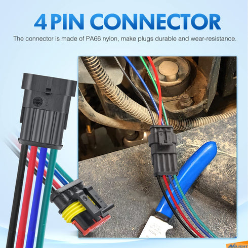Nilight 4Pin Way Electrical Wire Connector 10 Pack 16AWG Male Female Plug Socket Quick Disconnect Waterproof Plug Play 1.5mm Series Terminal for C...