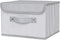 Small Fabric Storage Bin with Lid & Handle Foldable Cotton Linen Storage Basket Rectangular Cube Box Decorative Lidded Home Organizer Clothes Blan...