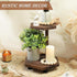 Tikea Hexagonal Wood Riser for Display, 2-Tier Rustic Wood Pedestal Stand for Kitchen Bathroom Counter Decor, Decorative Tray for Soap Dispenser, ...