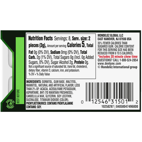 Dentyne Ice Spearmint Sugar-Free Chewing Gum, 9 Packs of 16 Pieces (144 Total Pieces)...