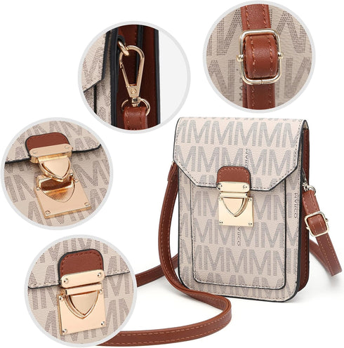 MKP Women Fashion Signature Lightweight Cute Small Crossbody Bags Cell Phone Purse Wallet Shoulder Bag With Snap Closure...