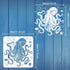 FINGERINSPIRE Octopus Pattern Stencil for Painting 11.8x11.8 inch Reusable Sea Creatures Craft Stencil Hollow Out Ocean Starfish Sea Fish Bubbles ...