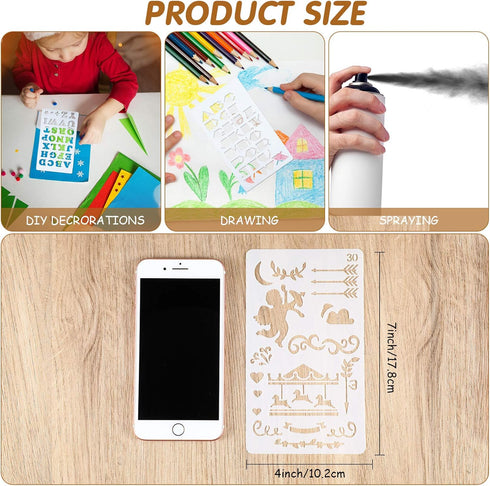 28 Pieces Letter and Number Stencils Reusable Plastic Letter Stencils Alphabet Journal Stencils Font Templates for Notebook, Diary, Scrapbook, DIY...