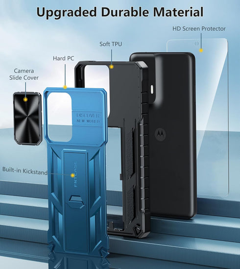FNTCASE for Motorola Moto G-Stylus-5G-2024 Case: Rugged Protective Cell Phone Cases with Kickstand | Durable Matte Drop Proof Hard Covers Heavy Du...