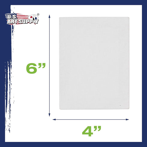 US Art Supply 4" x 6" Mini Professional Primed Stretched Canvas (1-Pack of 12-Mini Canvases)...