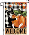 Welcome Fall Cat Garden Flag Tuxedo Cat Pumpkins Maple Leaves Flag 12×18 Inch Double Sided Buffalo Plaid Farmhouse Yard Flag Thanksgiving Holiday ...