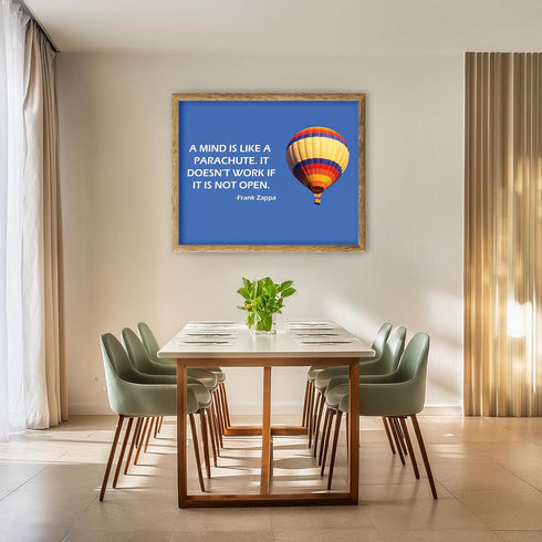 Posterizer 1 pcs-Frank Zappa-Mind Is Like A Parachute, Doesn't Work If Not Open-Musical Art Collection-Quotes- Decor for Home & Office- unframed w...