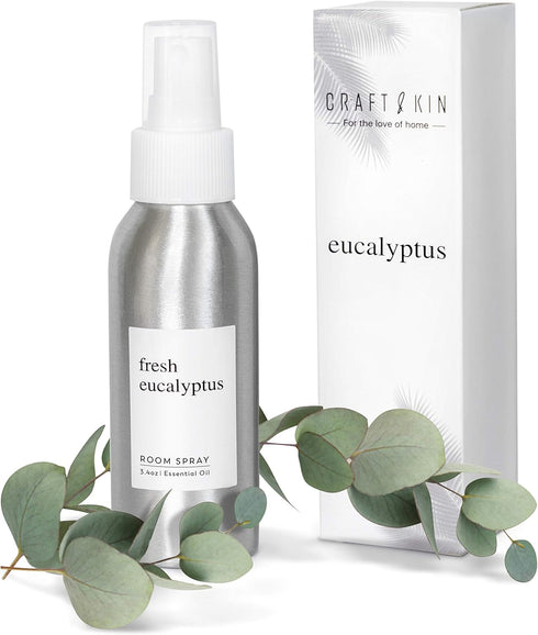Craft & Kin Eucalyptus Room Spray for Pillows and Bedding, Long-Lasting Room Freshener, Soothing Aroma Mist for Home and Sheets, 3.4 oz...