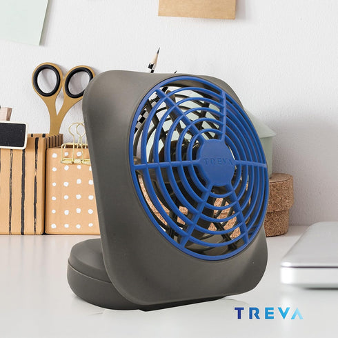 O2COOL Treva 5 Inch Battery Powered Fan Portable Desk Fan 2 Cooling Speeds with Compact Folding & Tilt Design Small Fan Cubicle Accessories Mini F...