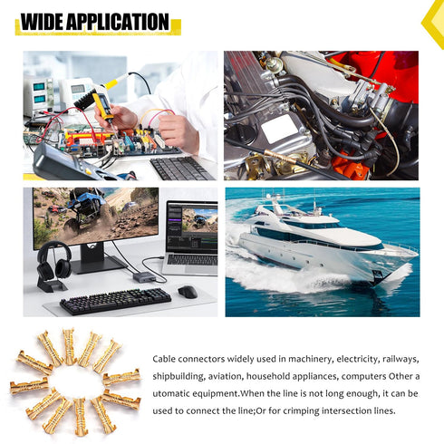 Twidec/200PCS U Shape Copper Wire Crimp Terminal 0.5-1.5mm Non-Insulated Cable Wire Spade Butt Connector for Electrical Wiring Car Audio Speaker G...