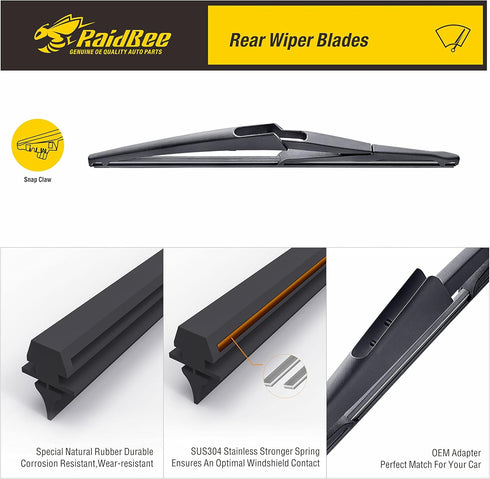 Rear Wiper Blade, 10 inch Rear Windshield Wiper Blades Compatible for JEEP Renegade 2021 2020 2019 2018 2017 2016 2015 Original Equipment Replacem...