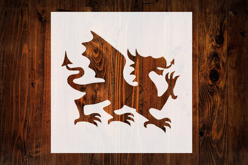 12-Inch Welsh Dragon Style Design Stencil, Reusable Mylar Cutout for Sign Art, Crafts & DIY Projects...