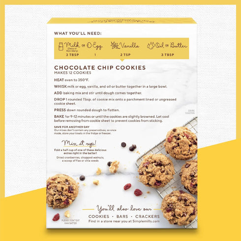 Simple Mills Almond Flour Baking Mix, Chocolate Chip Cookie Dough Mix - Gluten Free, Plant Based, 9.4 Ounce (Pack of 1)...