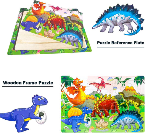 Wooden Jigsaw Puzzles for Kids Ages 3-5 Year Old, 6 Pack 30 Pieces Kids Puzzles Colorful Preschool Educational Learning Toys Present Set for Toddl...