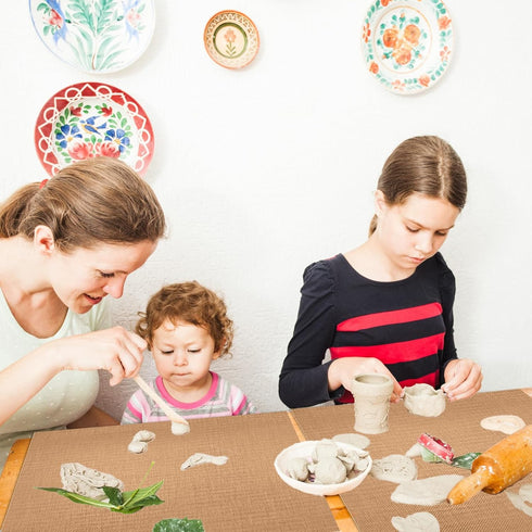 Clay Mat for Sculpting 5 Pack Non Skid Mat Nonstick Heat-Resistant Polymer Clay Craft Mat for DIY Crafts Projects, Clay Pottery, Bake Clay Tool Ov...