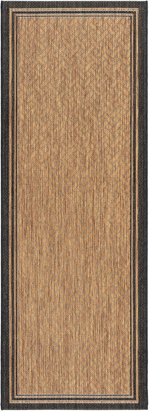 Gertmenian Indoor Outdoor Classic Flatweave Area Rug, Stain & UV Resistant Carpet, Deck, Patio, Poolside & Mudroom, 2x6 Ft Runner, Simple Border, ...