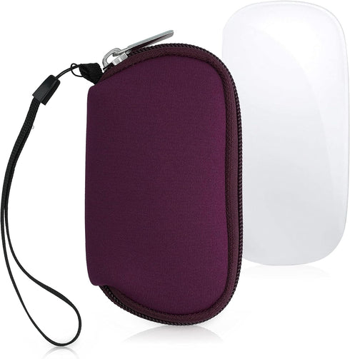 kwmobile Neoprene Case Compatible with Apple Magic Mouse 1/2 - Case for Mouse Soft Pouch Carry Bag - Berry...